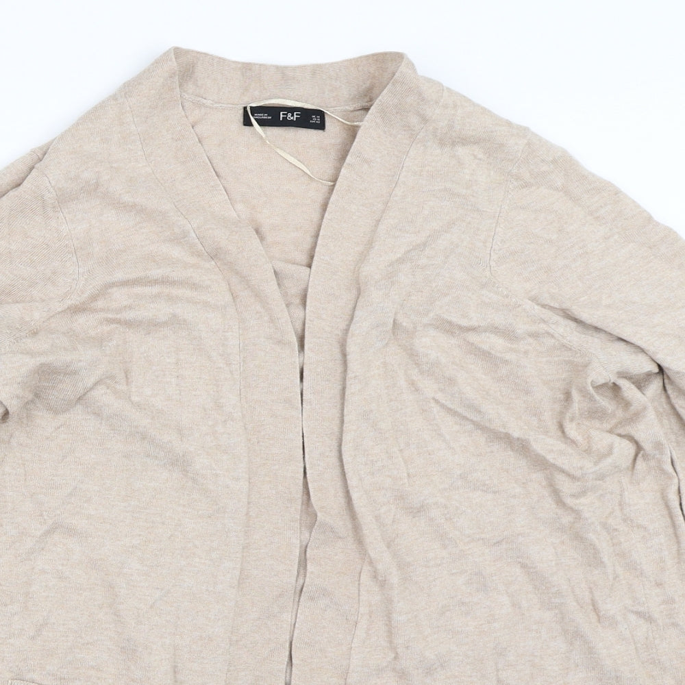 F&F Womens Beige   Cardigan Jumper Size 14