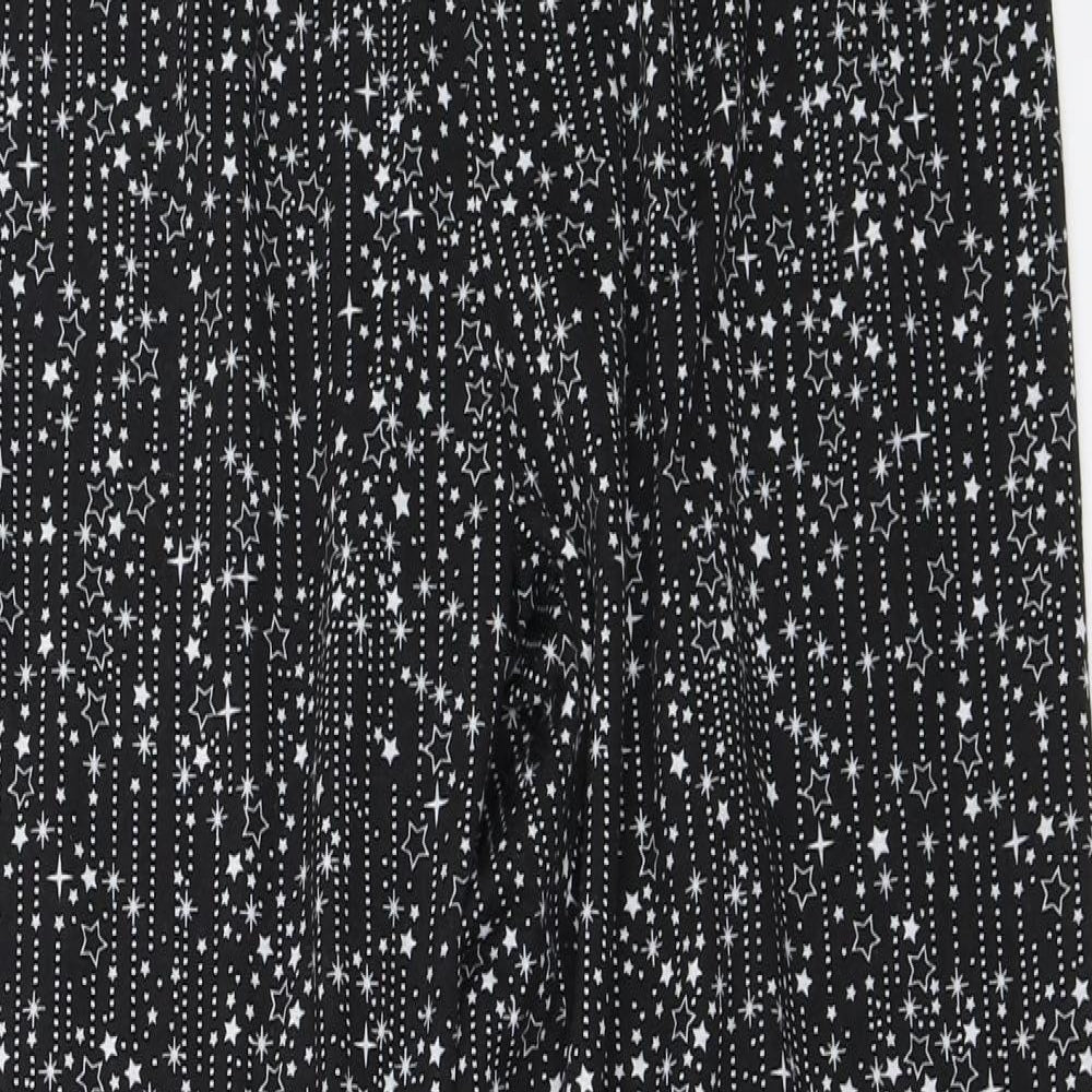 Matalan Womens Black Solid  Top Pyjama Pants Size 12