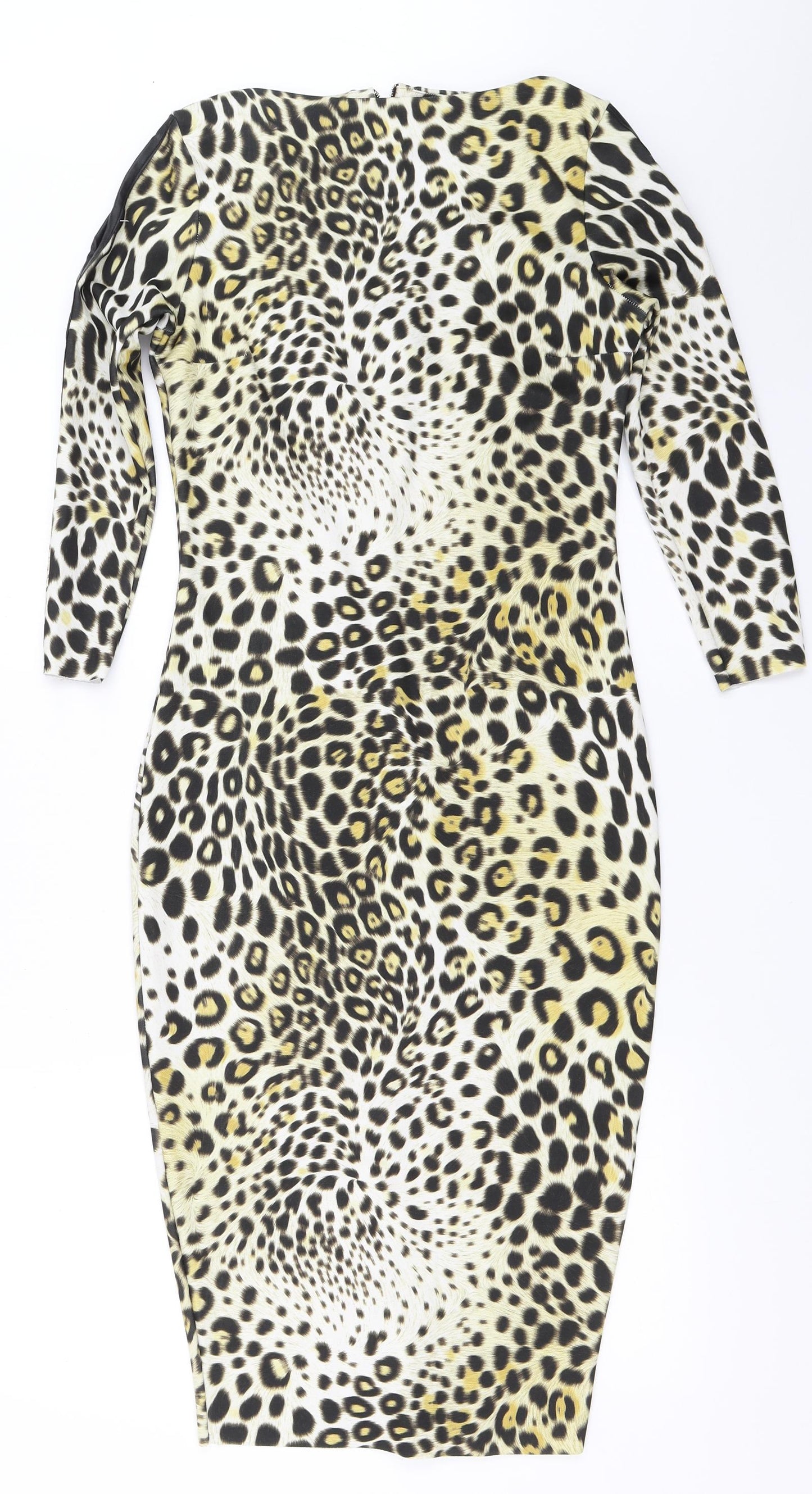 Zara Womens Beige Animal Print  Bodycon  Size S
