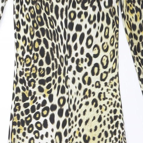 Zara Womens Beige Animal Print  Bodycon  Size S
