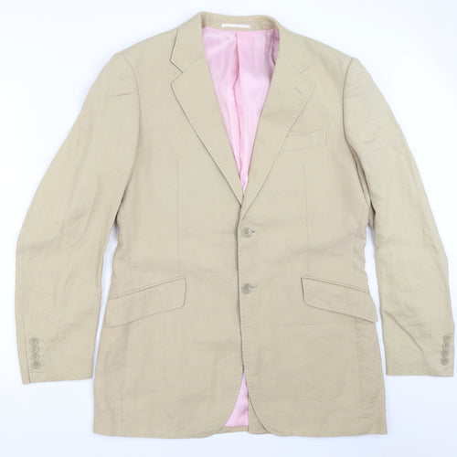 Duffer of St. George Mens Beige   Jacket Blazer Size 36
