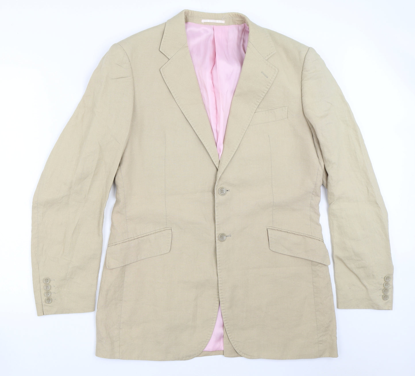 Duffer of St. George Mens Beige   Jacket Blazer Size 36