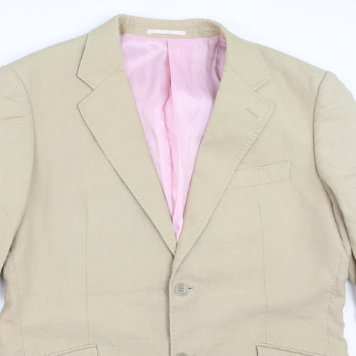 Duffer of St. George Mens Beige   Jacket Blazer Size 36