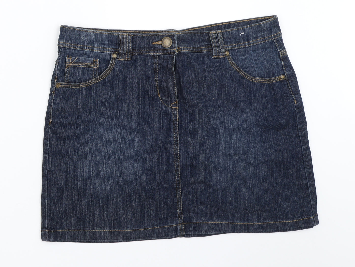 F&F Womens Blue  Denim Mini Skirt Size 12
