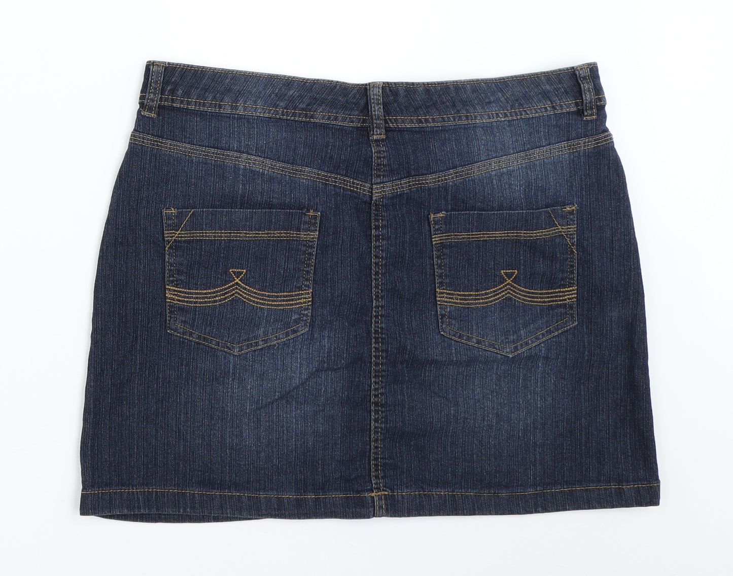 F&F Womens Blue  Denim Mini Skirt Size 12