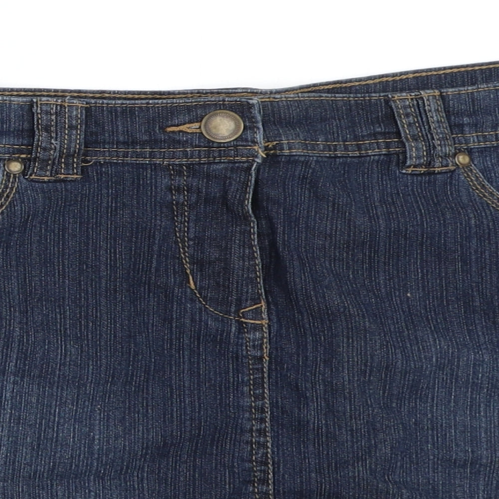 F&F Womens Blue  Denim Mini Skirt Size 12