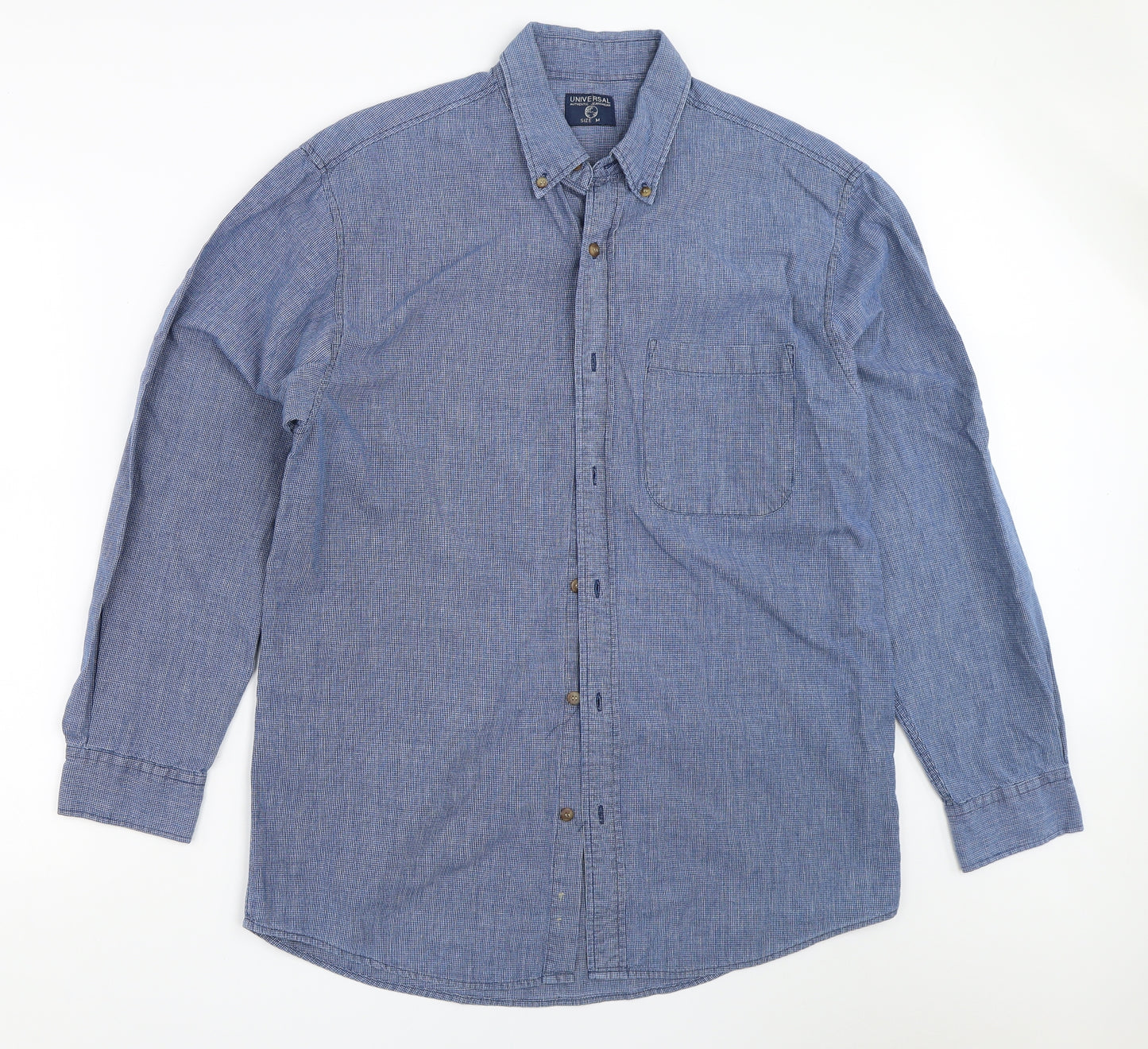 Universal Mens Blue    Button-Up Size M