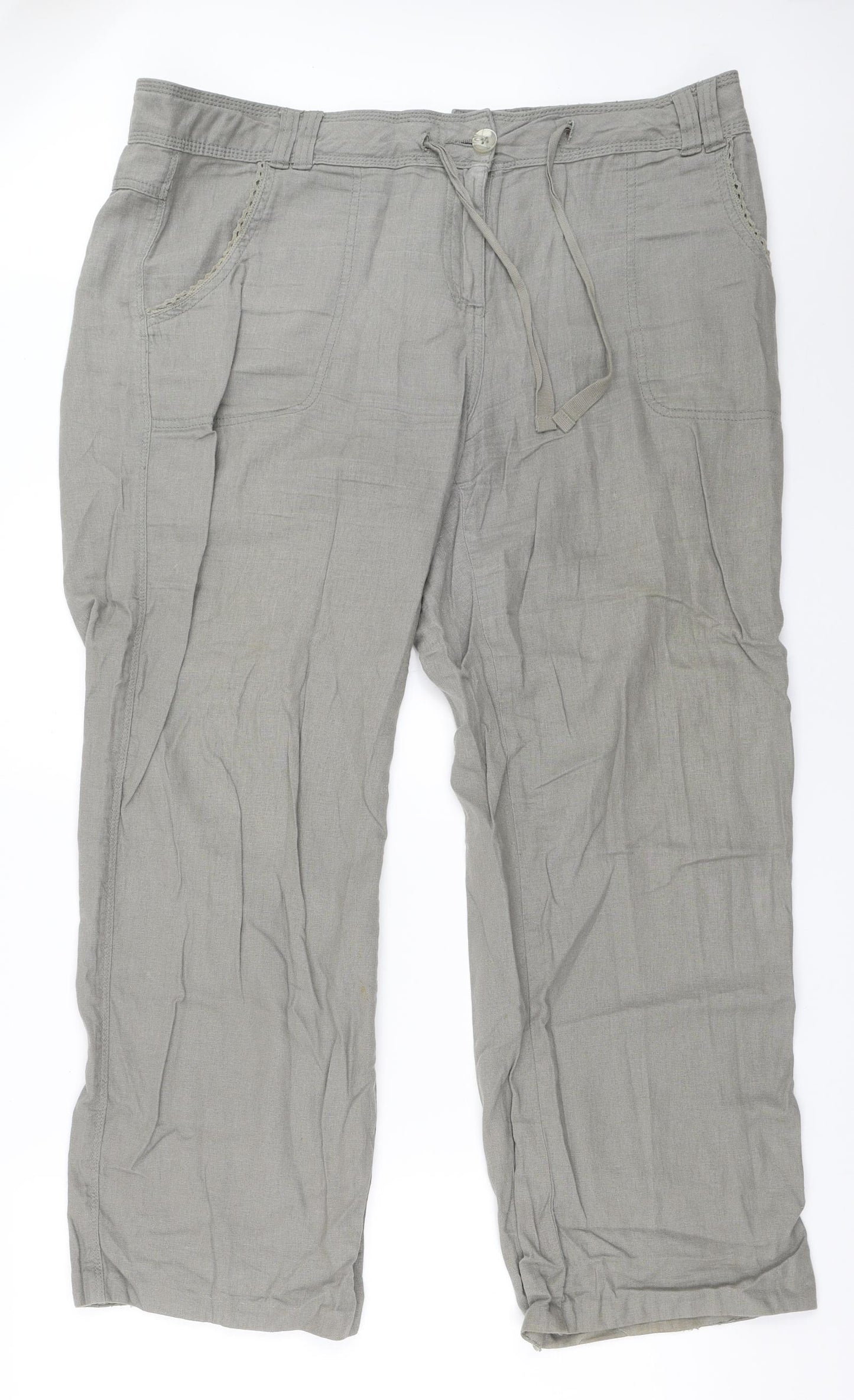M&Co Womens Grey   Trousers  Size 16 L30 in