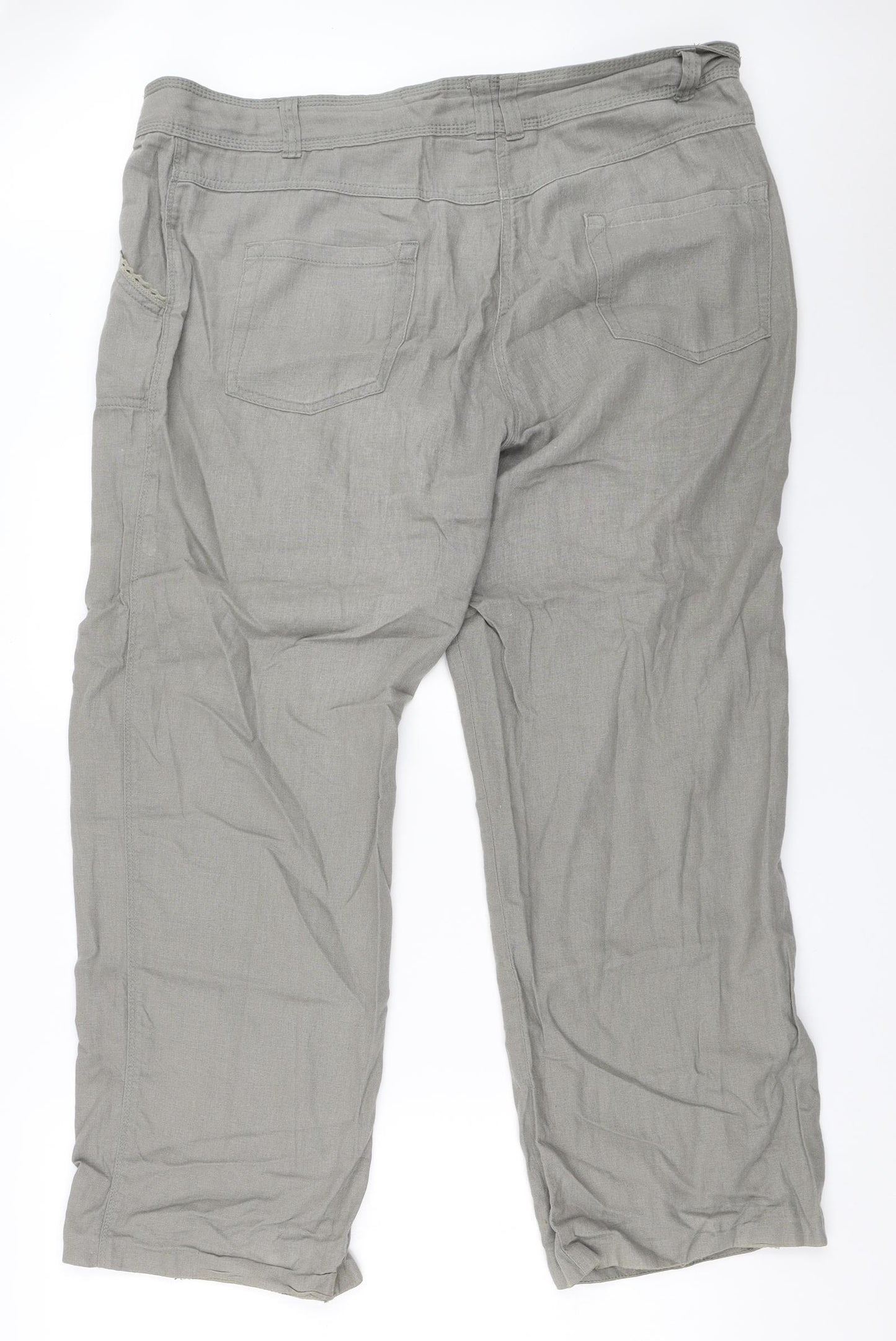 M&Co Womens Grey   Trousers  Size 16 L30 in