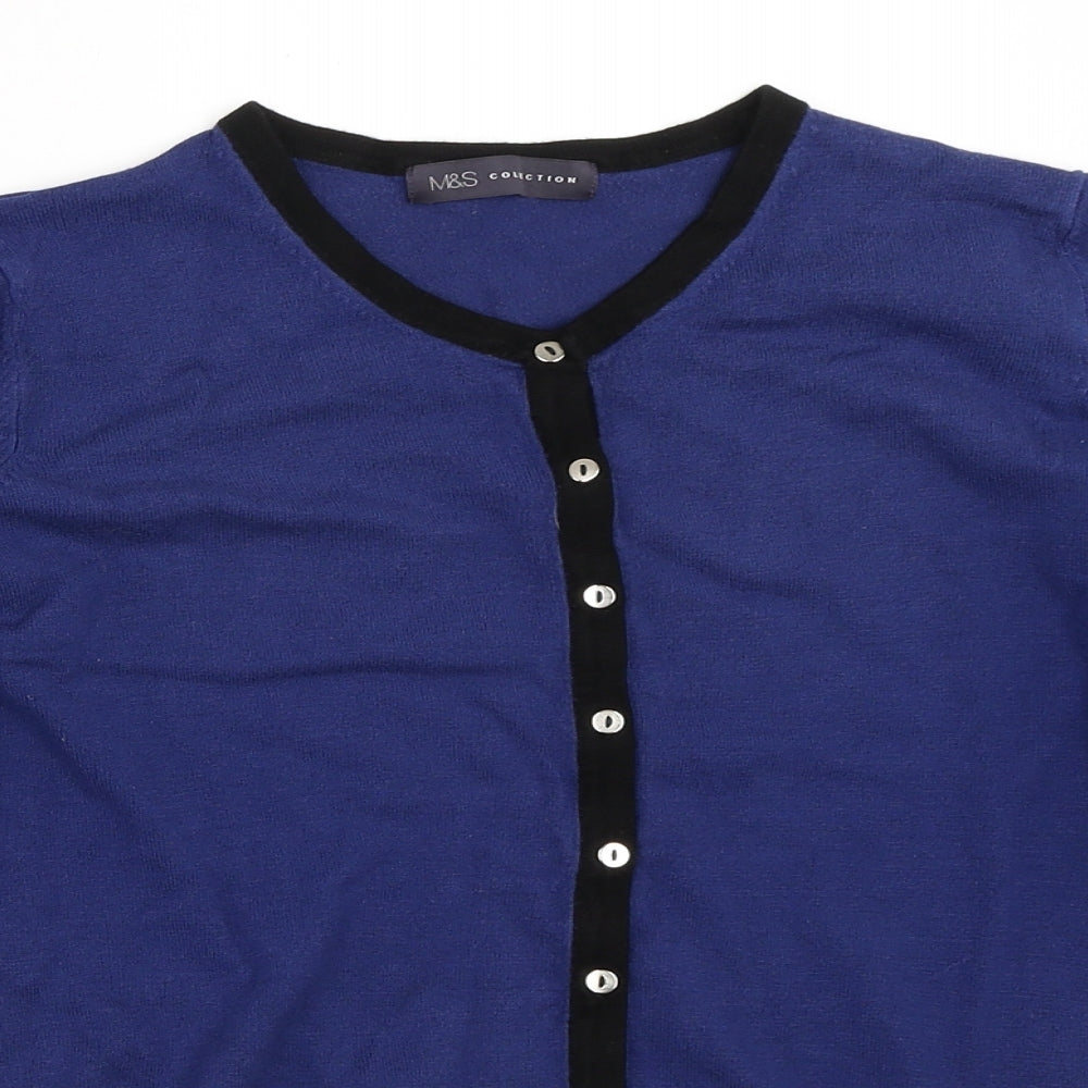 Marks and Spencer Womens Blue   Cardigan Jumper Size 16