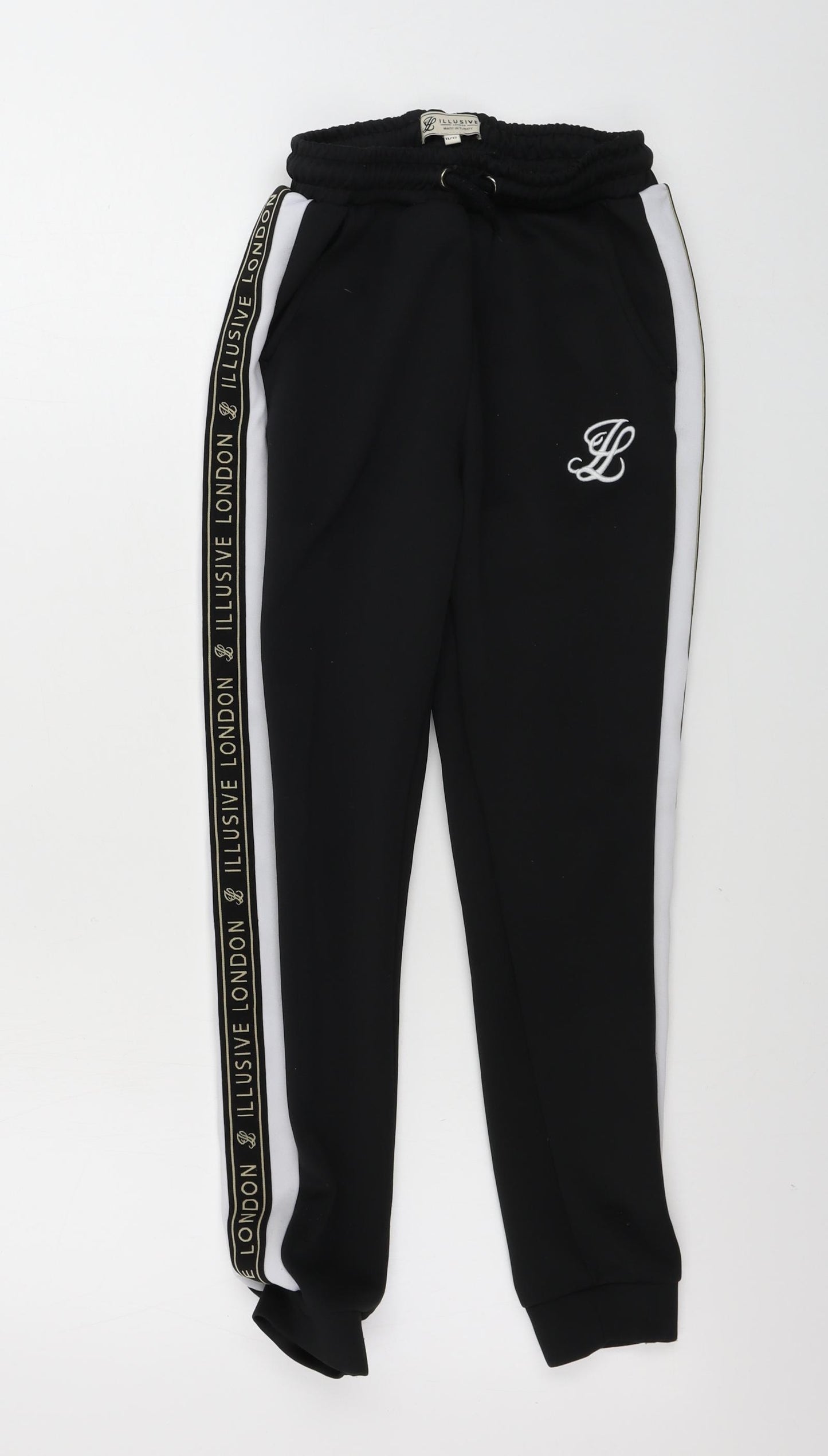 Illusive  Boys Black   Sweatpants Trousers Size 11-12 Years