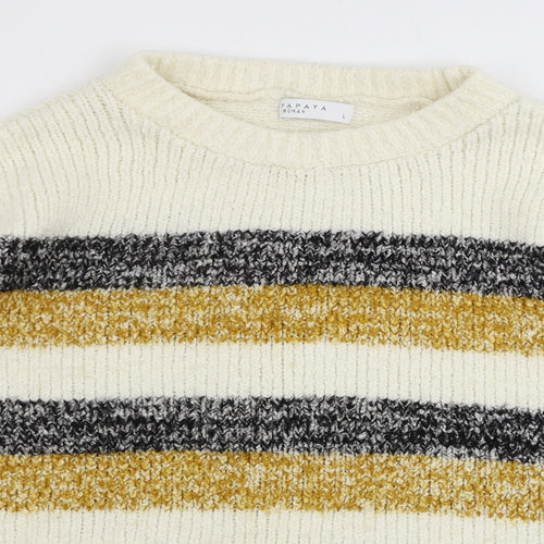 Matalan  Womens Beige Striped  Pullover Jumper Size L