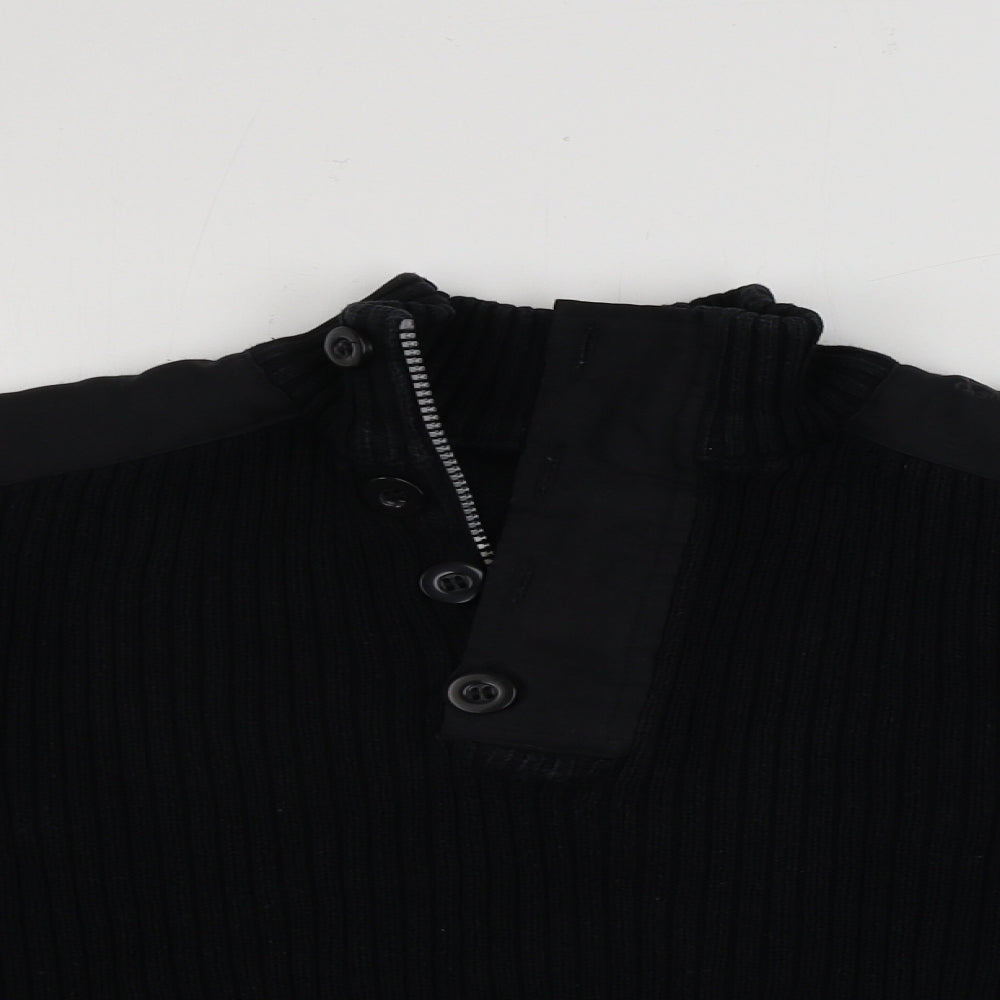 Matalan  Boys Black   Henley Jumper Size 8-9 Years