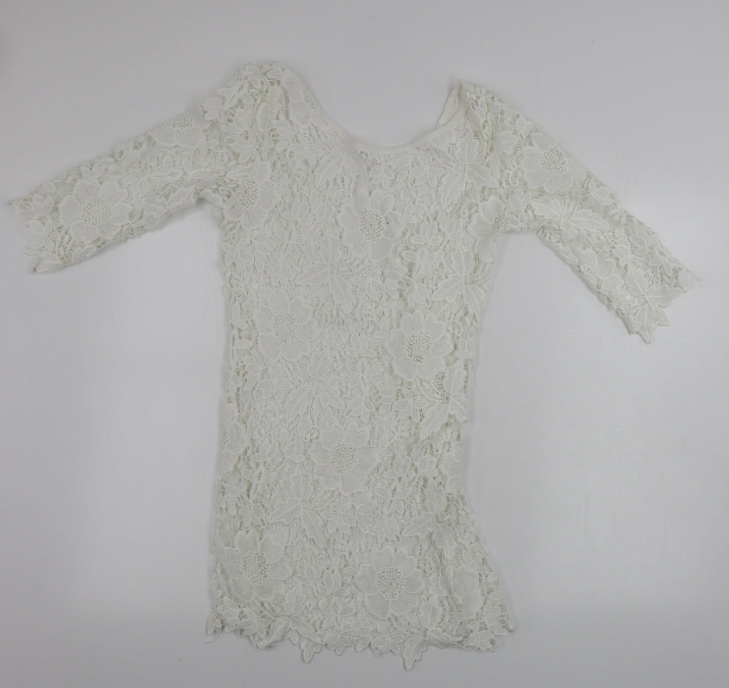 manga Womens White Floral  Jumper Dress  Size S