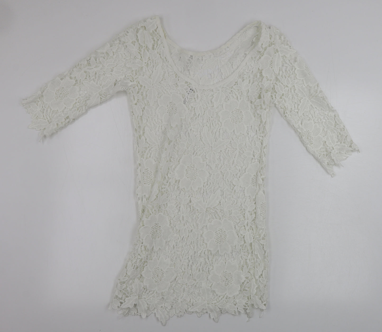 manga Womens White Floral  Jumper Dress  Size S