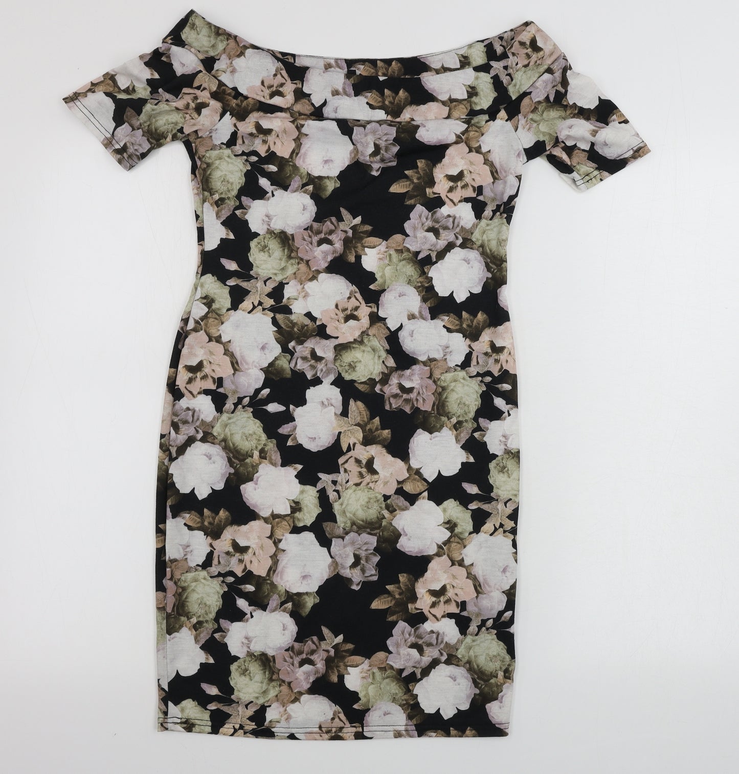 New Look  Womens Black Floral  Bodycon  Size 8