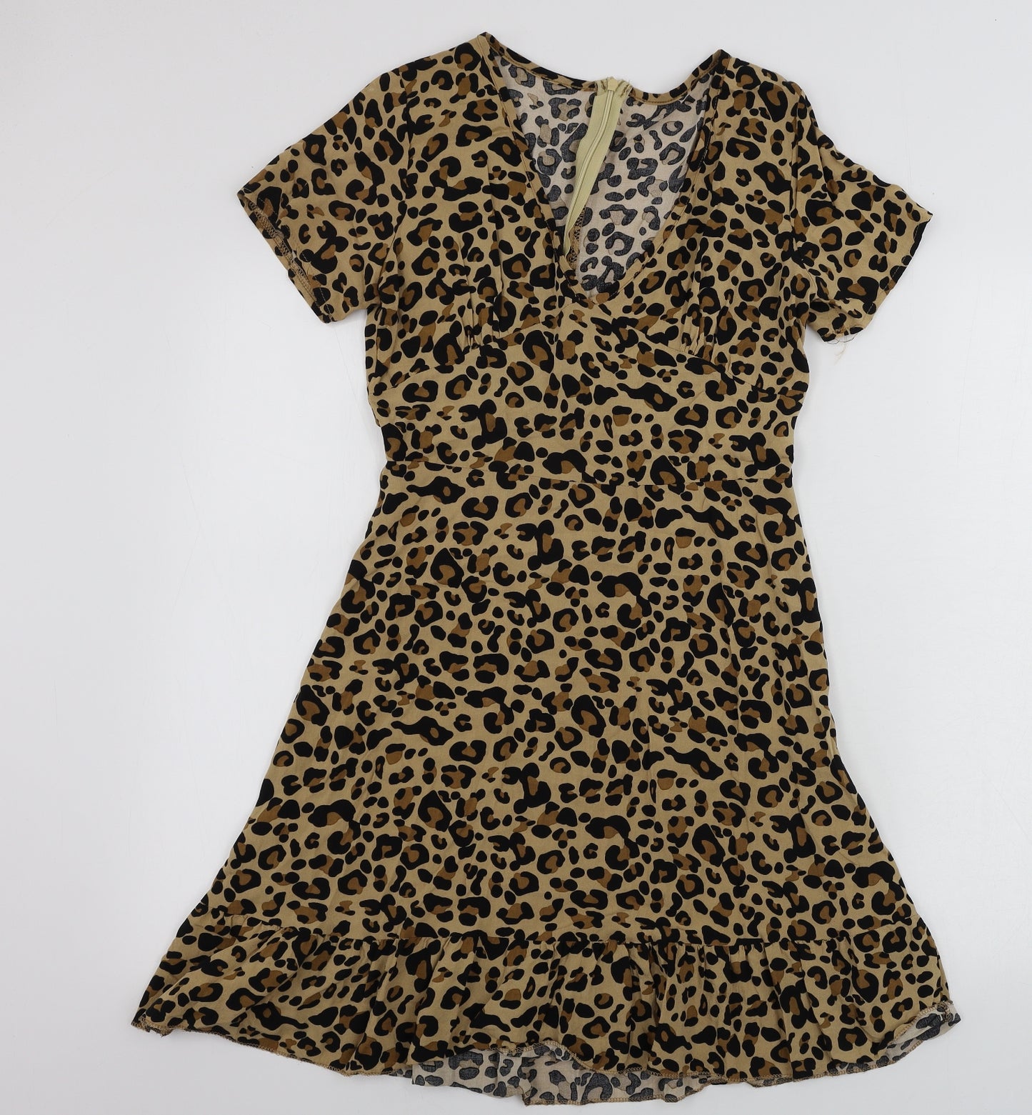 Preworn  Womens Brown Animal Print  Bodycon  Size M