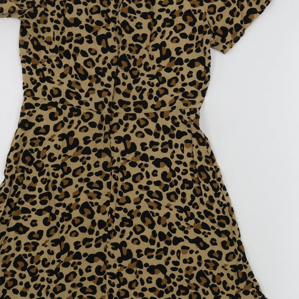 Preworn  Womens Brown Animal Print  Bodycon  Size M