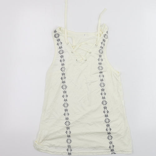 Preworn  Womens White   Basic Tank Size S