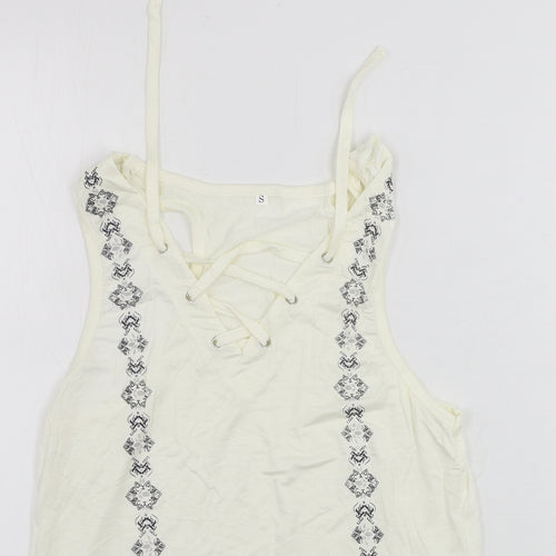 Preworn  Womens White   Basic Tank Size S