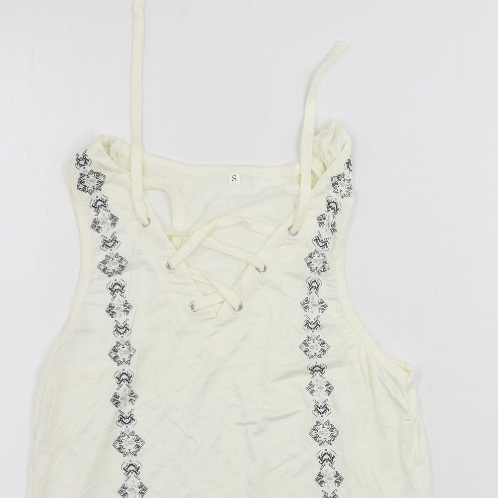 Preworn  Womens White   Basic Tank Size S