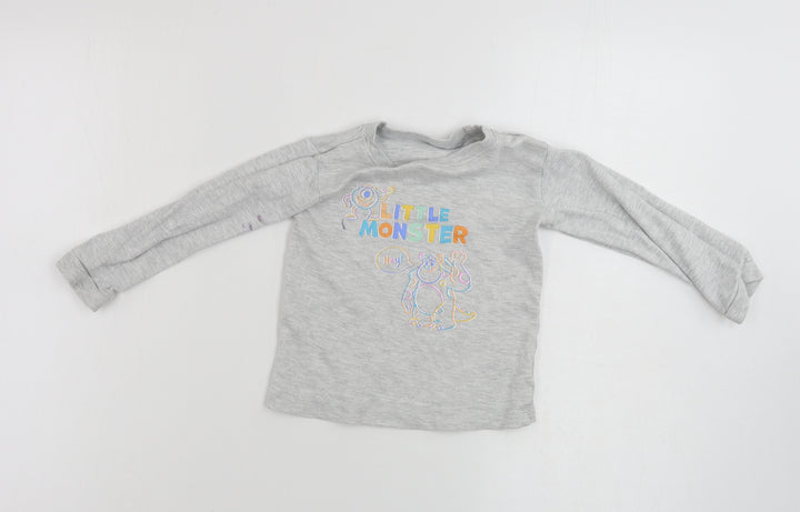 George Boys Grey Basic T-Shirt Size 2-3 Years - dsiney