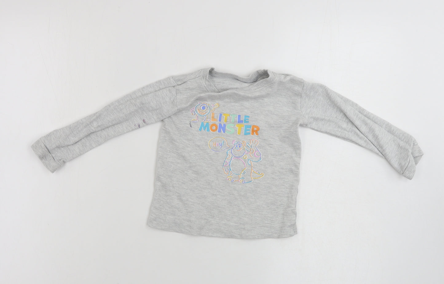 George  Boys Grey   Basic T-Shirt Size 2-3 Years  - dsiney