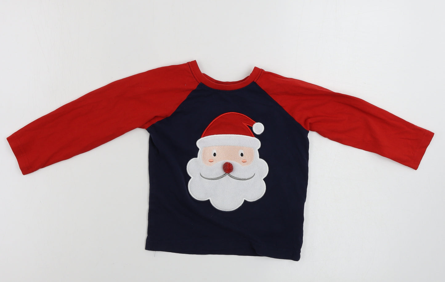 FESTIVE FUN  Boys Blue   Basic T-Shirt Size 2-3 Years  - Christmas Jumper
