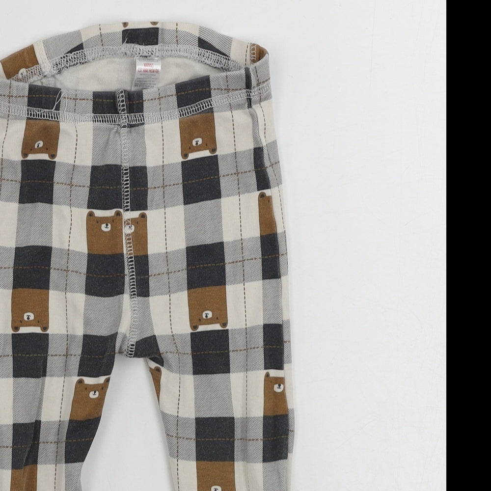 George  Girls Grey Check  Sweatpants Trousers Size 2-3 Years