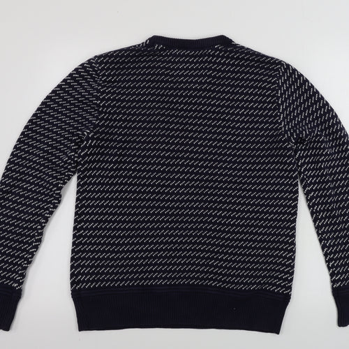 SoulCal&Co  Mens Blue Geometric  Pullover Jumper Size M