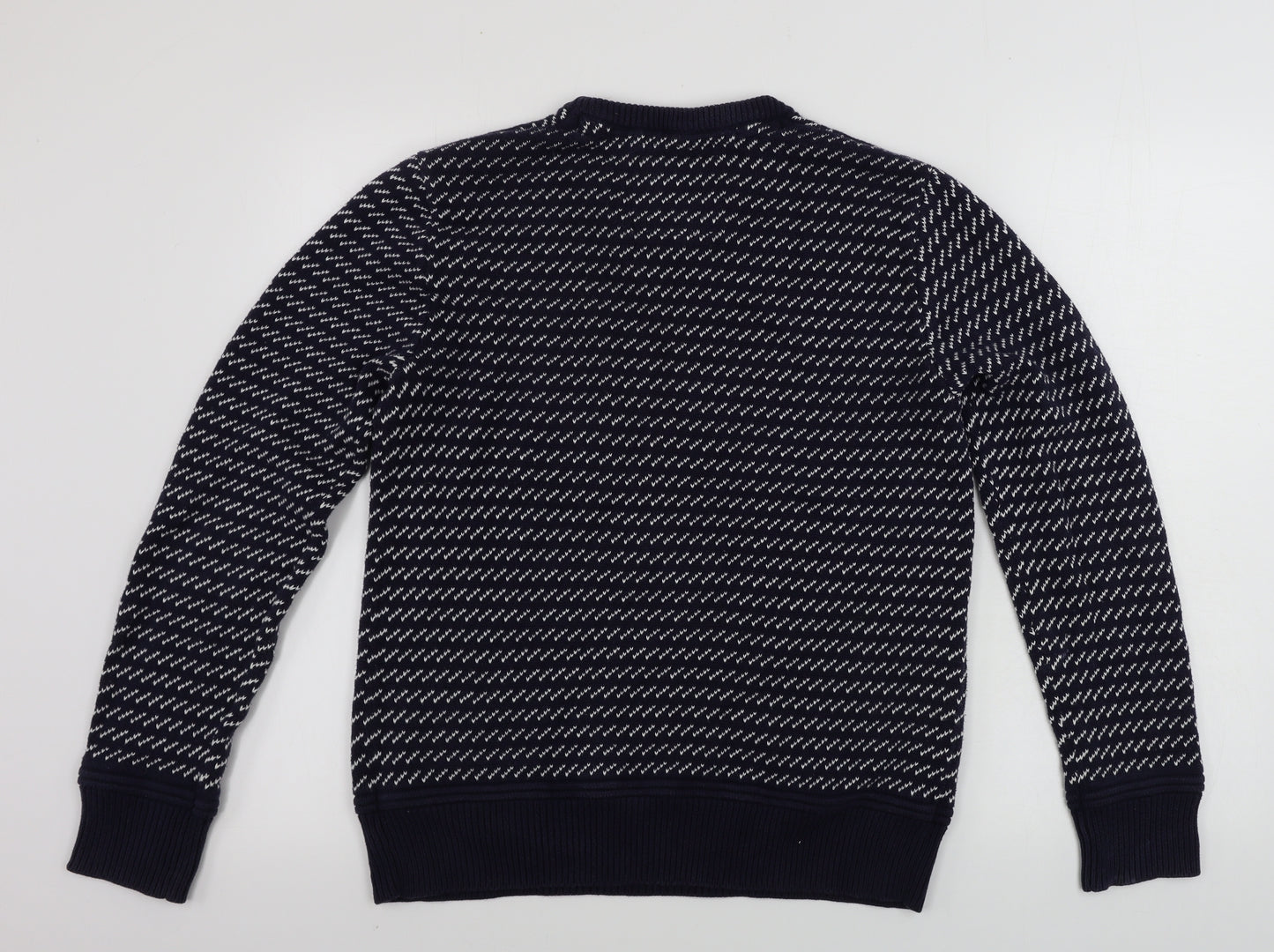SoulCal&Co  Mens Blue Geometric  Pullover Jumper Size M