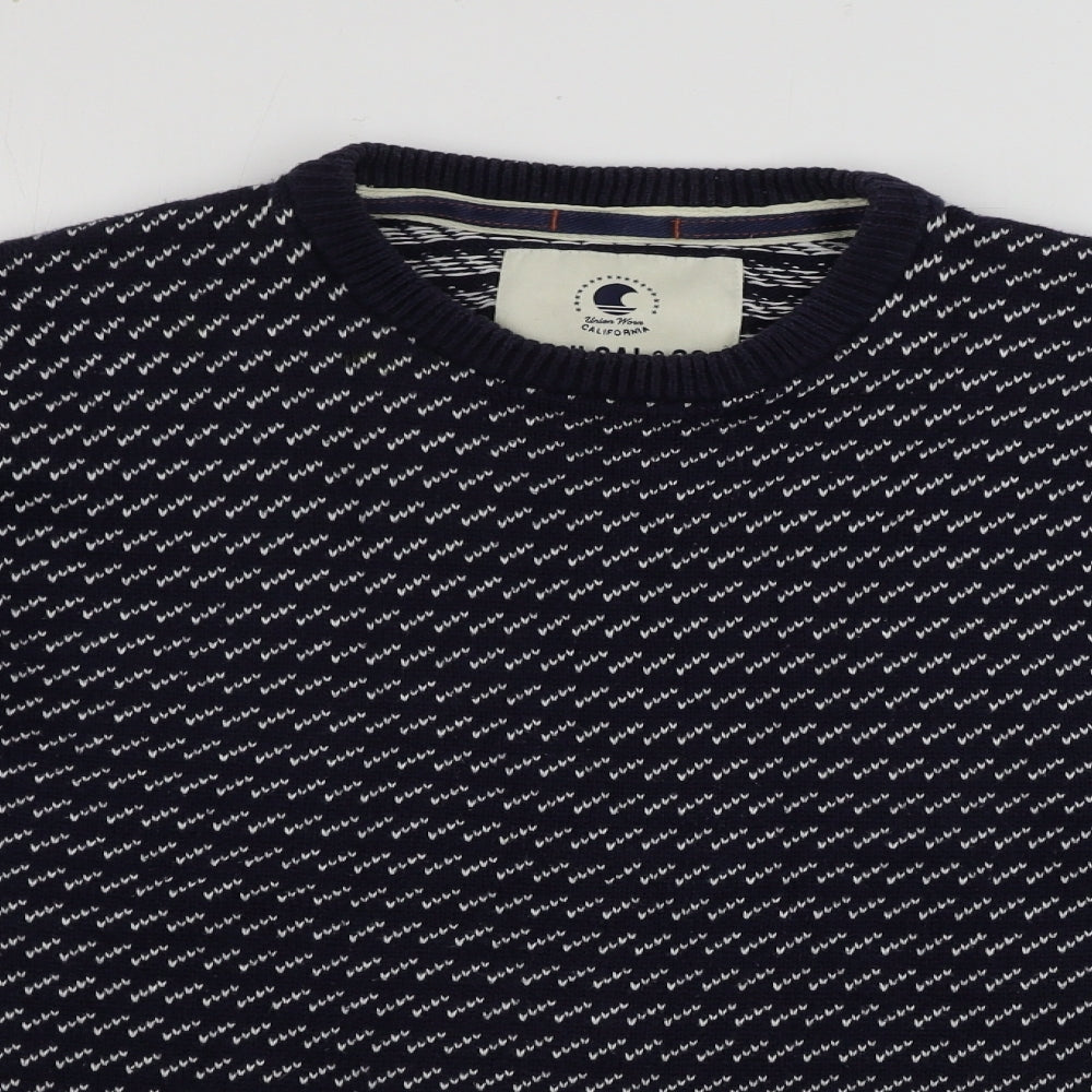 SoulCal&Co  Mens Blue Geometric  Pullover Jumper Size M