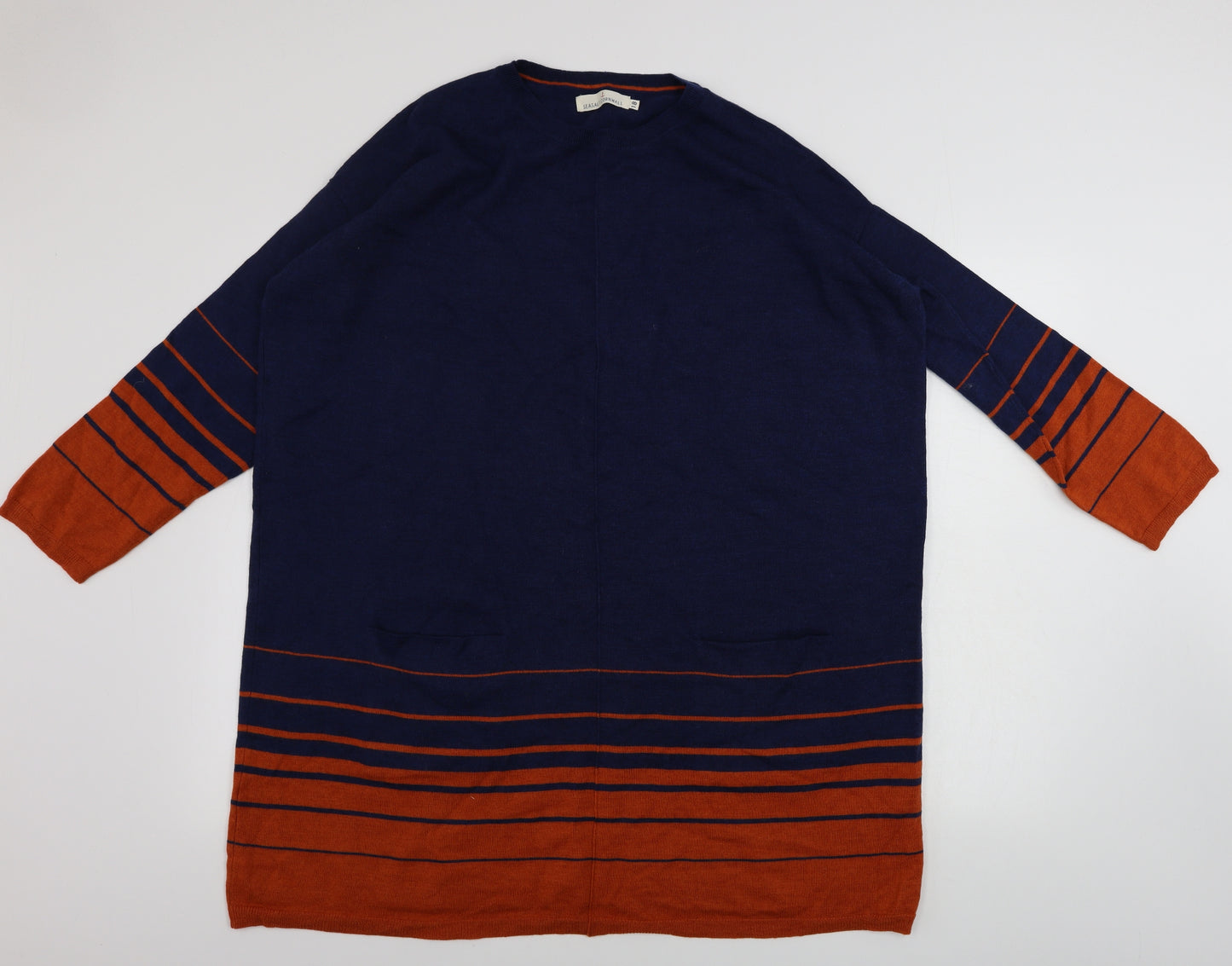 Sea salt Cornwall  Womens Blue Striped  Pullover Jumper Size 18