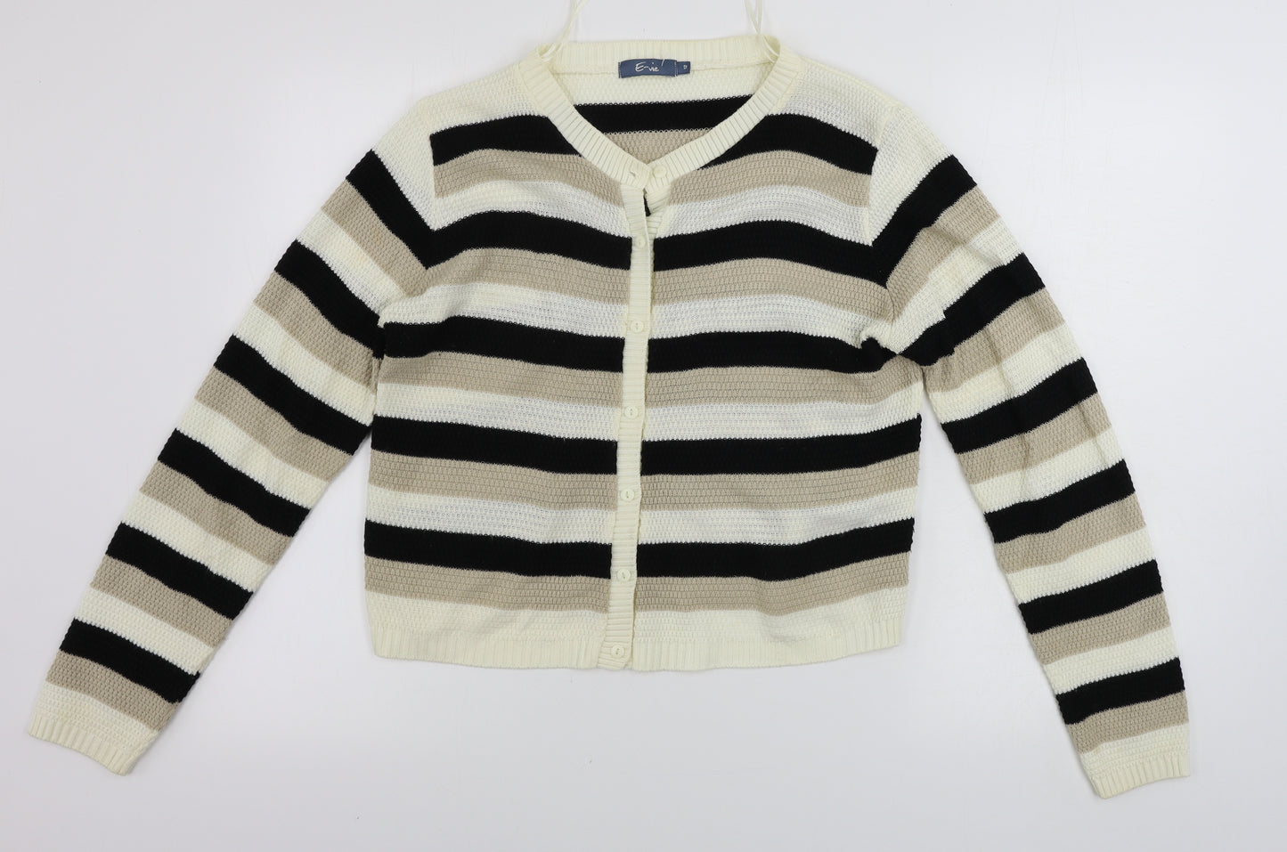 EVIE        Womens Beige Striped  Cardigan Jumper Size 12