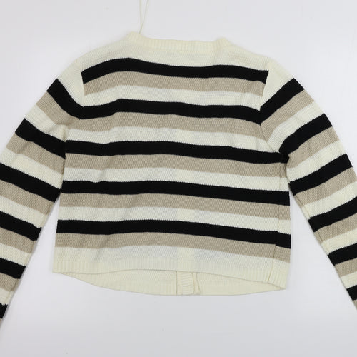 EVIE        Womens Beige Striped  Cardigan Jumper Size 12