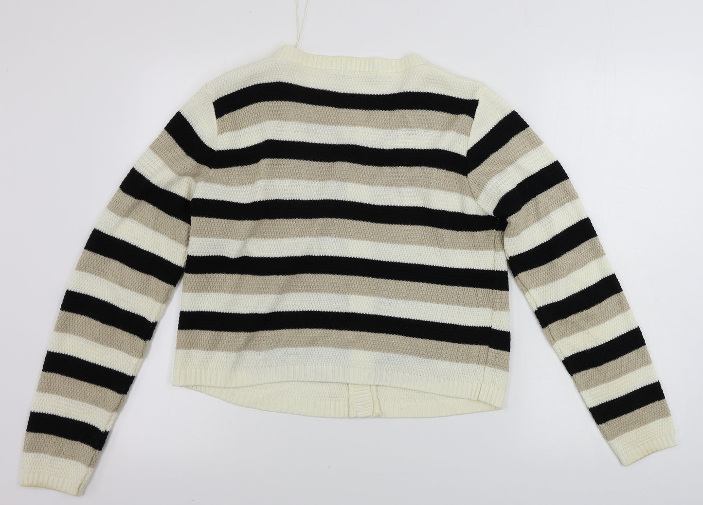 EVIE        Womens Beige Striped  Cardigan Jumper Size 12