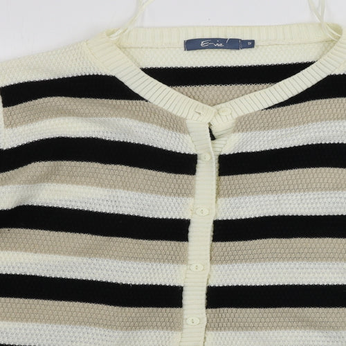 EVIE        Womens Beige Striped  Cardigan Jumper Size 12