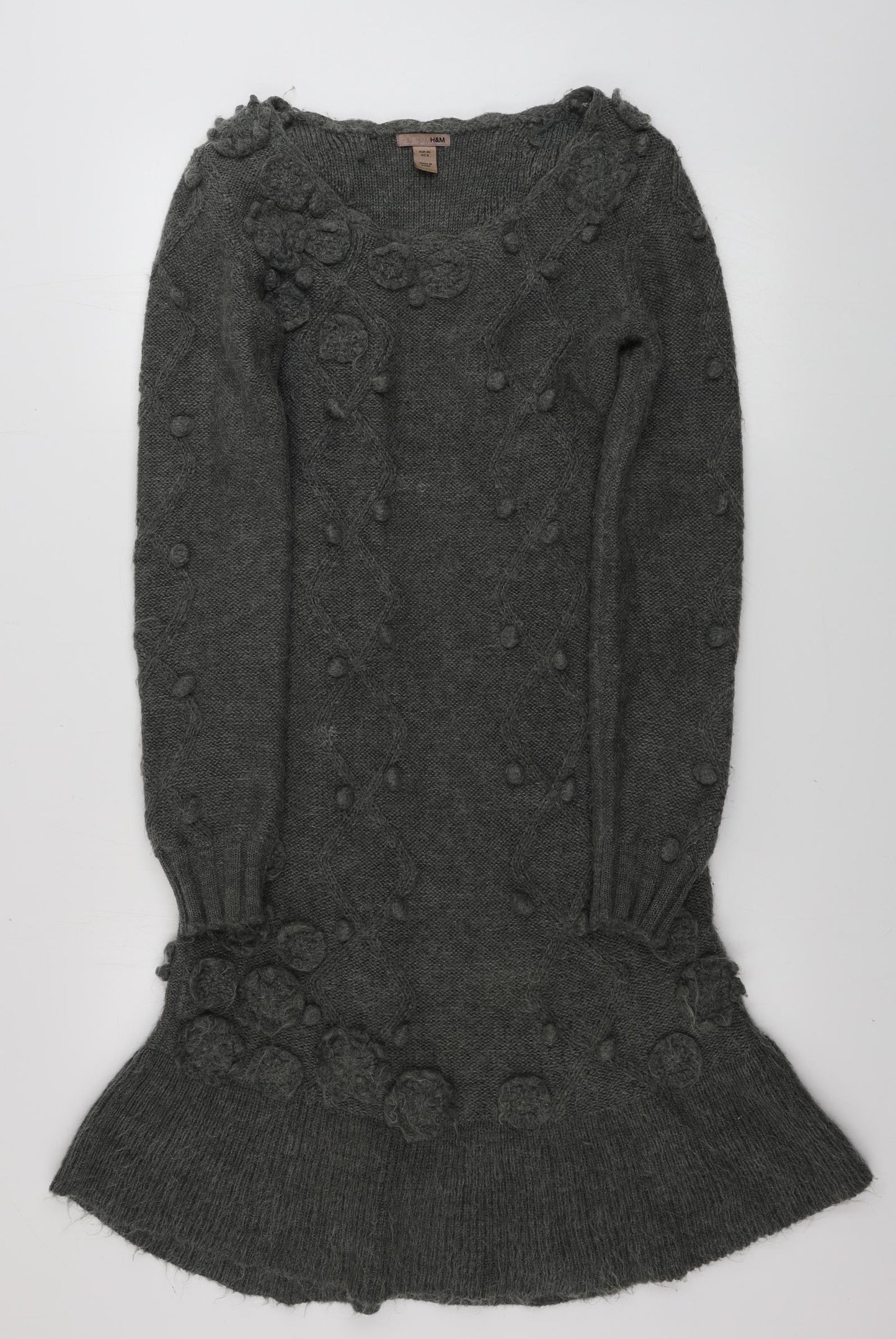 H&M  Womens Grey   Jumper Dress  Size 8