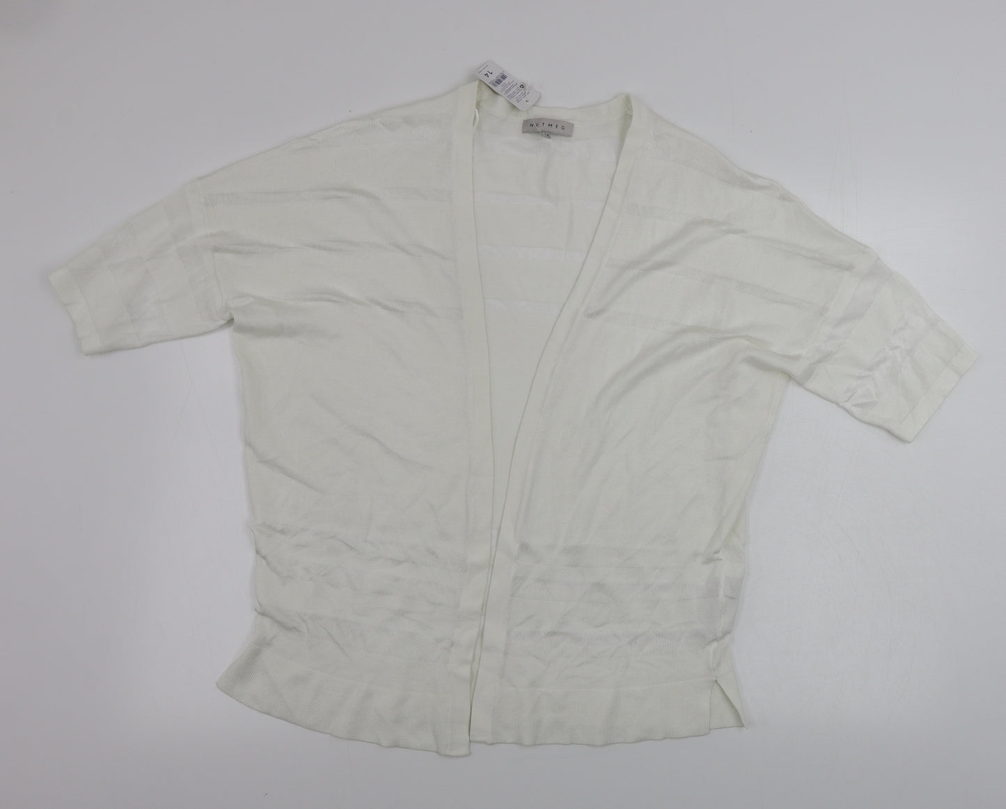 Nutmeg  Womens Ivory Paisley  Cardigan Jumper Size 14