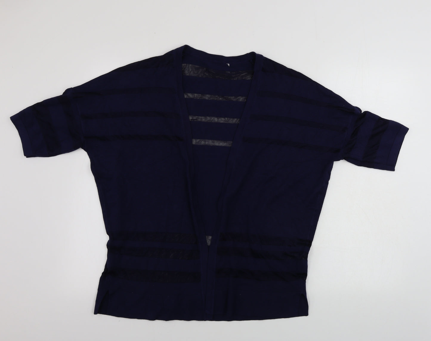 Nutmeg Womens Blue Striped  Cardigan Jumper Size M