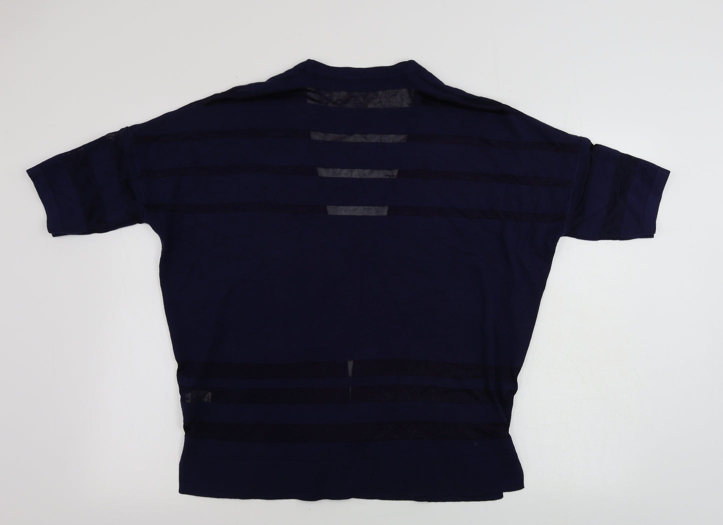 Nutmeg Womens Blue Striped  Cardigan Jumper Size M