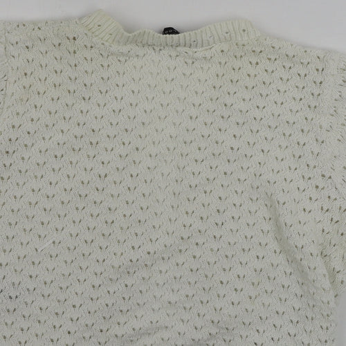 New Look  Womens White   Cardigan Jumper Size 12