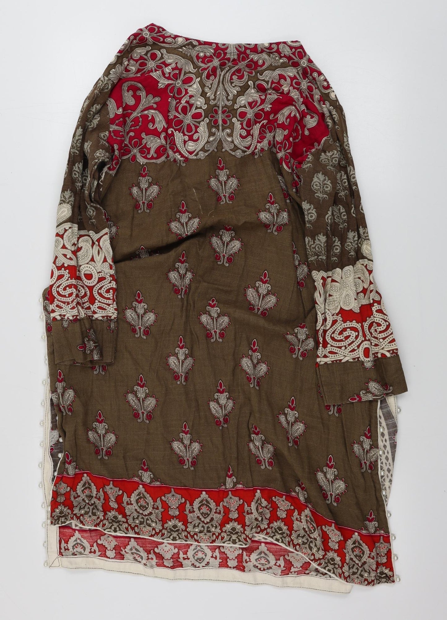 Baba Posh  Womens Brown Geometric  A-Line  Size L