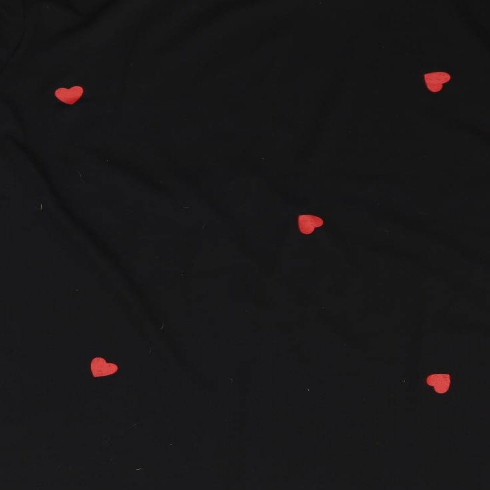 SheIn Womens Black Geometric  Basic T-Shirt Size XL  - HEARTS