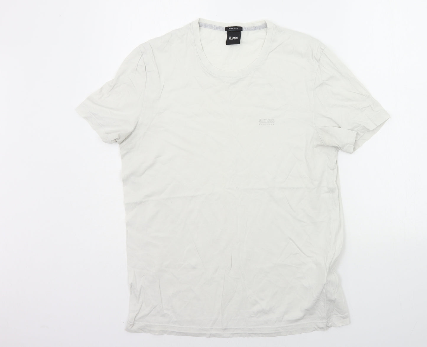 HUGO BOSS Womens White Houndstooth  Basic T-Shirt Size S