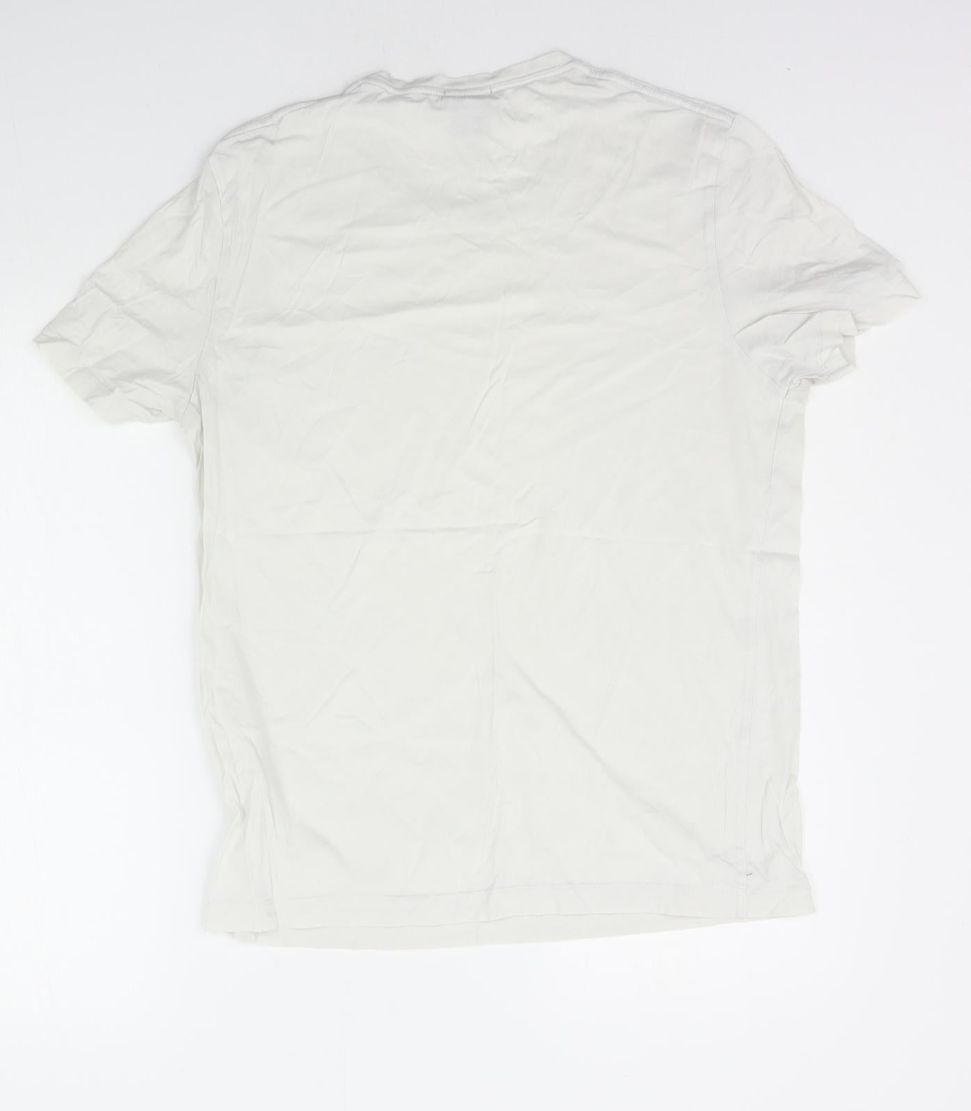 HUGO BOSS Womens White Houndstooth  Basic T-Shirt Size S