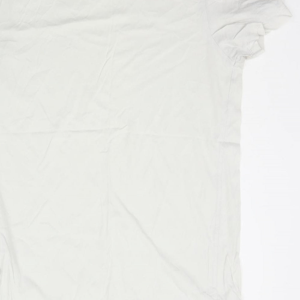 HUGO BOSS Womens White Houndstooth  Basic T-Shirt Size S