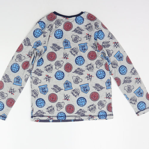 George Girls Grey Geometric  Top Pyjama Top Size 10-11 Years  - wwe