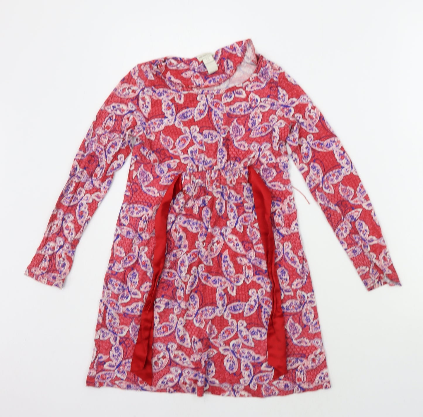 Monsoon Girls Red Floral  A-Line  Size 7-8 Years