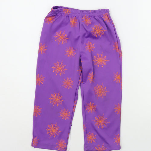 F&F Girls Purple Geometric  Jogger Trousers Size 2-3 Years - spider